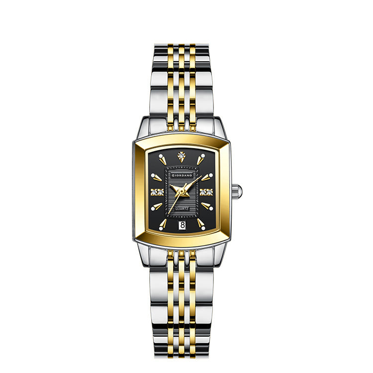 Giordano Analog Pair Watch For Unisex With Round Dial, Crystal Indices , Date Display And Stainless Steel Strap GZ-991-SET-33