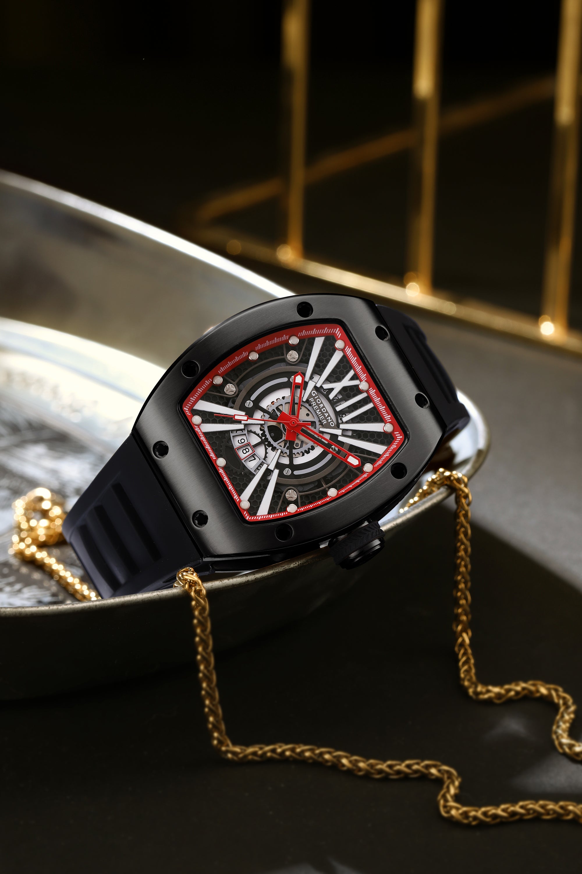 Giordano Premier Romech Collection Analog Skeleton Watch for Men - GZ-50230-02