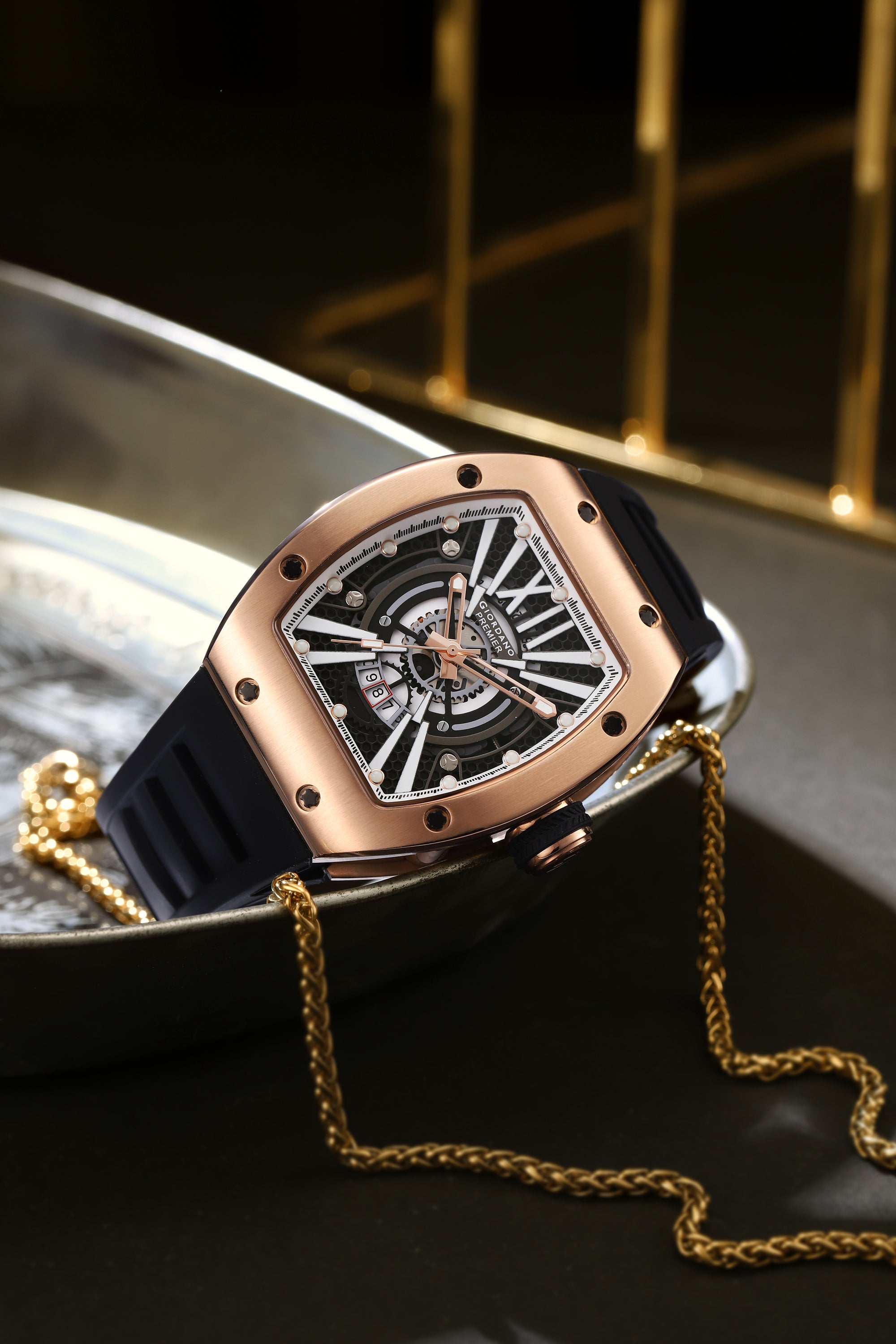 Giordano Premier Romech Collection Analog Skeleton Watch for Men - GZ-50230-03