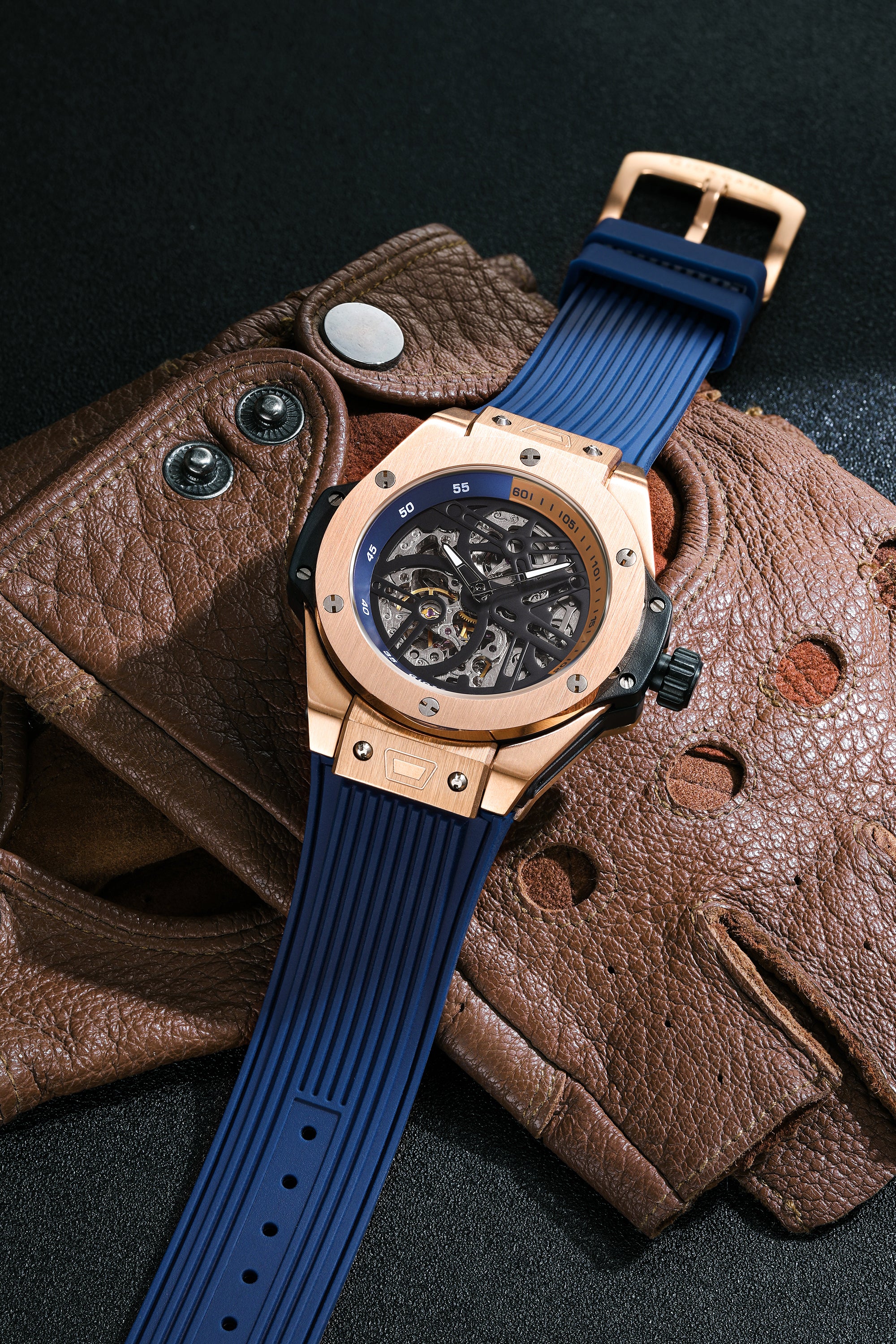 Giordano Premier Phantom Collection Automatic Skeleton Watch for Men - GZ-50240-02