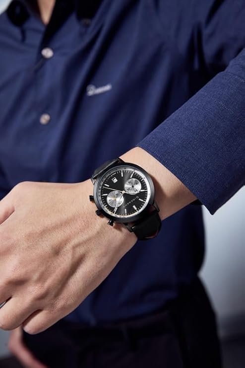 Giordano Analog Stylish Multi-Functional Watch for Men with Round Shape dial, Japanese Quartz and Leather Strap | GZ-50089-01