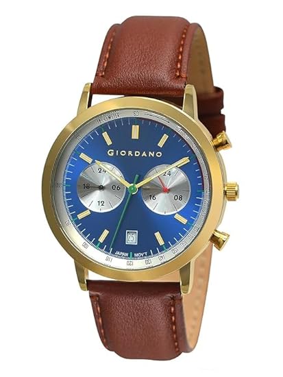 Giordano Analog Stylish Multi-Functional Watch for Men with Round Shape dial, Japanese Quartz and Leather Strap | GZ-50089-02