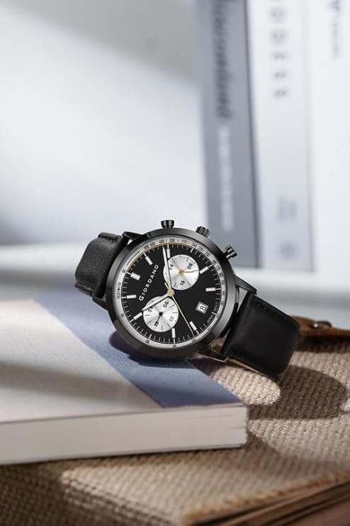 Giordano Analog Stylish Multi-Functional Watch for Men with Round Shape dial, Japanese Quartz and Leather Strap | GZ-50089-01