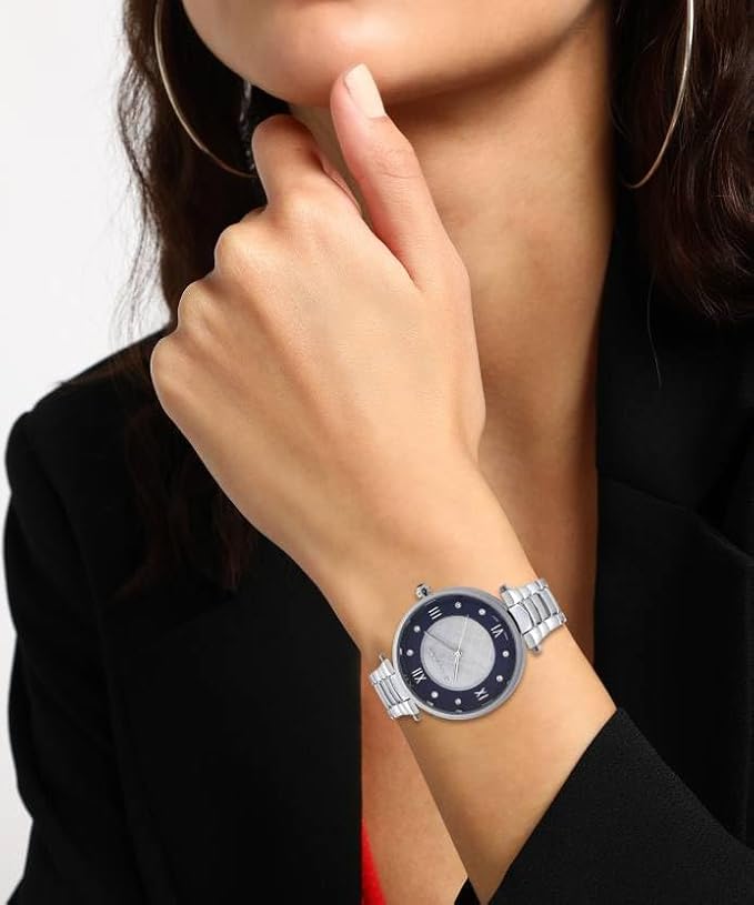 Giordano Stylish Analog Watch for Women - Stainless Steel Belt with Classic Roman Numerals, Dual Colored Textured Dial | GD-4032-11