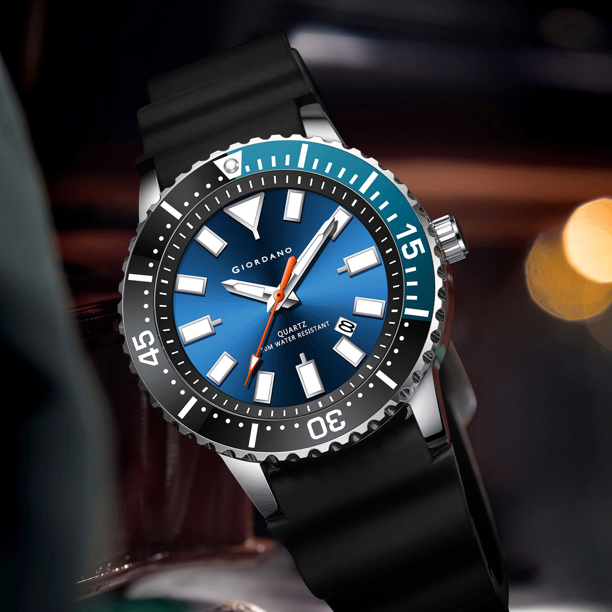 Giordano Analog Wrist Watch for Men Stylish Silicon Strap with Water Resistant 3 Hand Mechanism for Men and Boys to Compliment Your Look/Ideal Gift for Male | GZ-50103-04