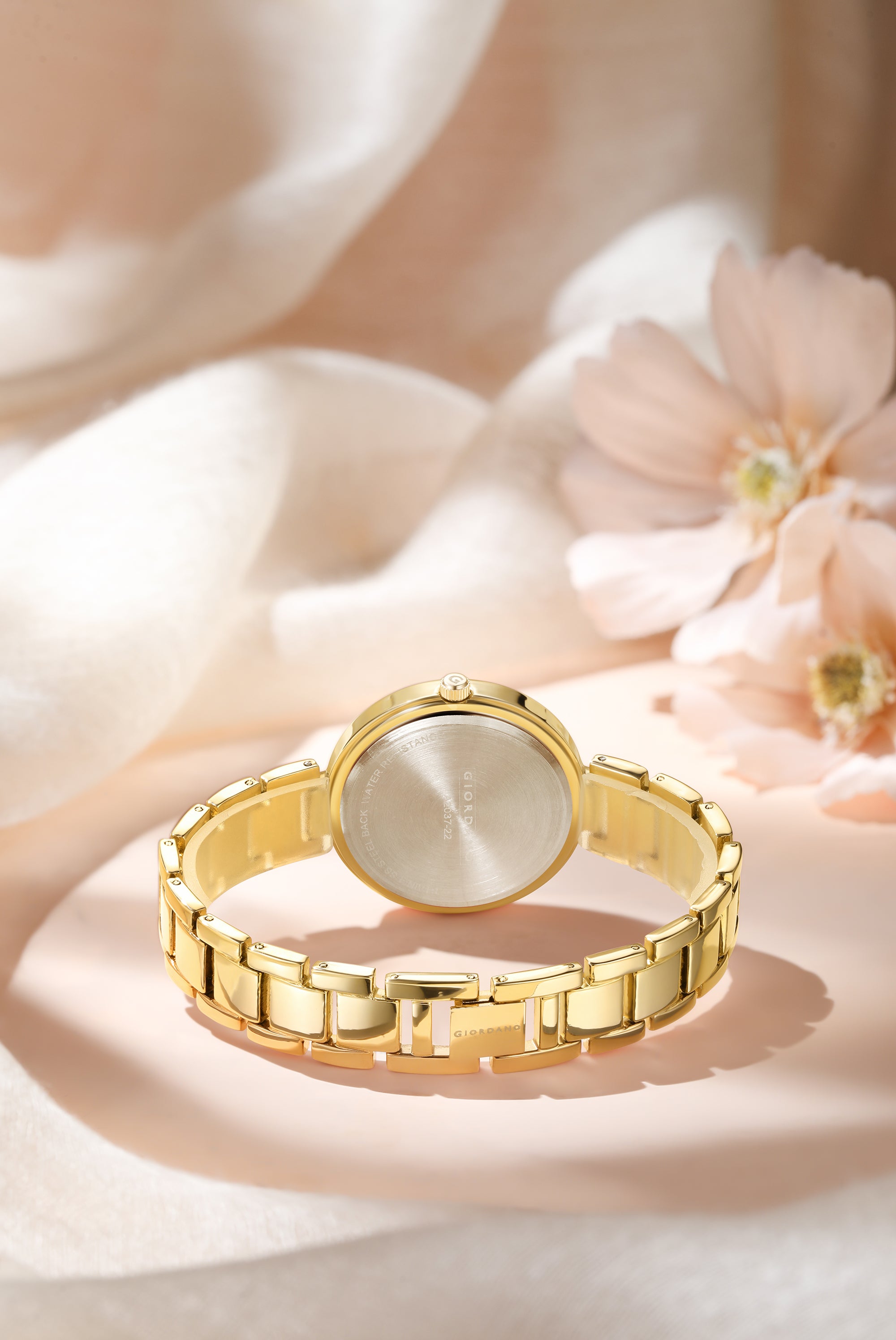 Giordano Eleganza Collection Analog Watch for Women with Crystal-Studded Strap & Diamond Indices - A2037-22