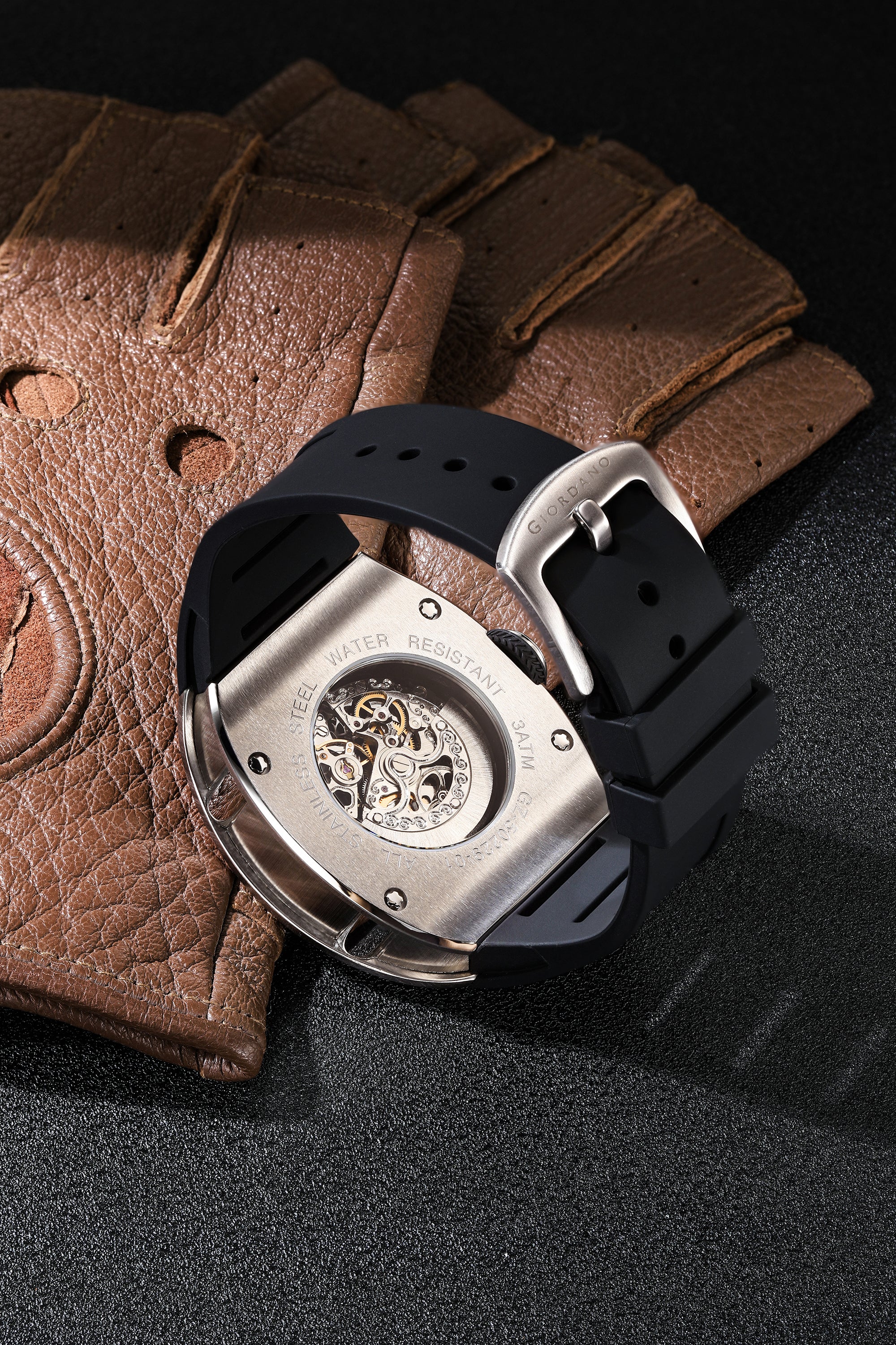 Giordano Premier Vector Collection Automatic Analog Skeleton Watch for Men - GZ-50229-01