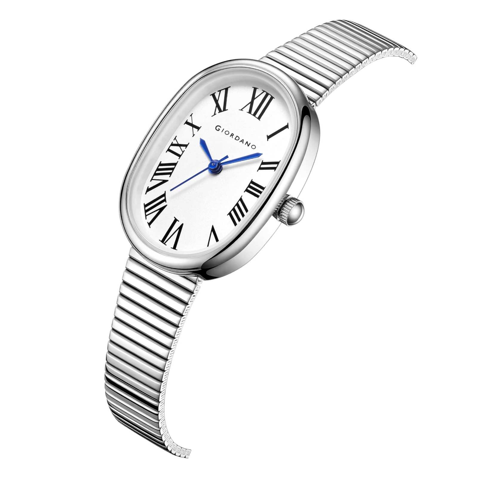 GIORDANO Luxury Analog Watch for Women with Oval Roman Numeral Dial, Stainless Steel Strap, Quartz Movement - GZ-60125-22