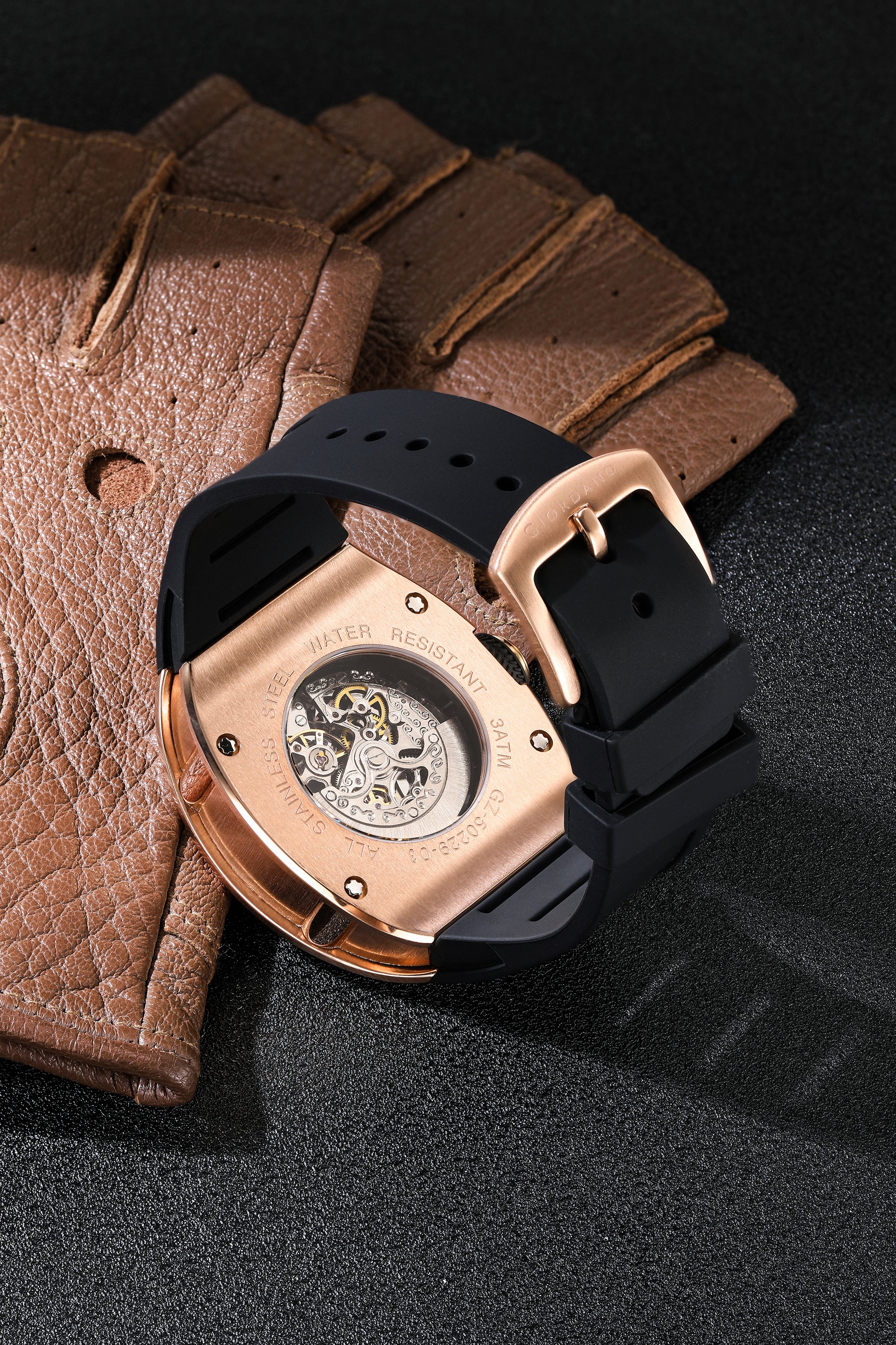 Giordano Premier Vector Collection Automatic Analog Skeleton Watch for Men - GZ-50229-03