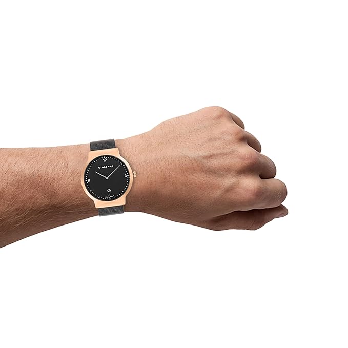 Giordano Analog Casual Round dial Wrist Watch for Men with mesh Metal Strap and Date Window | GZ-50057-33