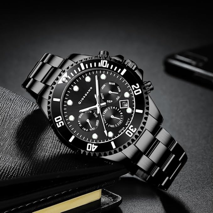 Giordano Multi-Function Analog Wrist Watch with Date for Men Water Resistant with Classy Dial and Strap|Compliment Your Look|Ideal Gift for|Men's|Boy | GZ-50085-55