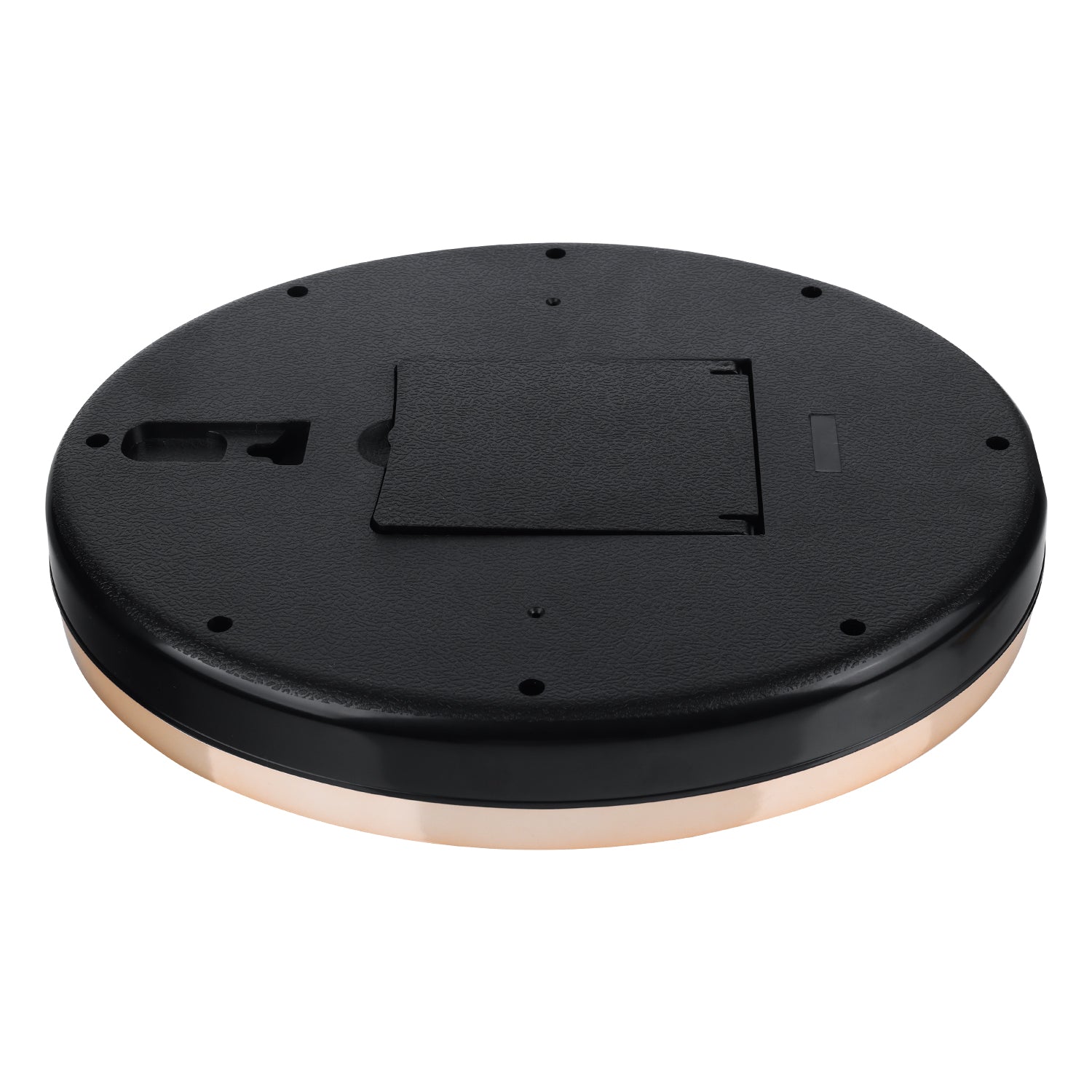 Giordano Wall Clock, Silent Sweep Non-Ticking Quartz Movement, Black Dial, Rose Gold Oval Plastic Frame, Metal Hand - GDCLTY1001RGBLK