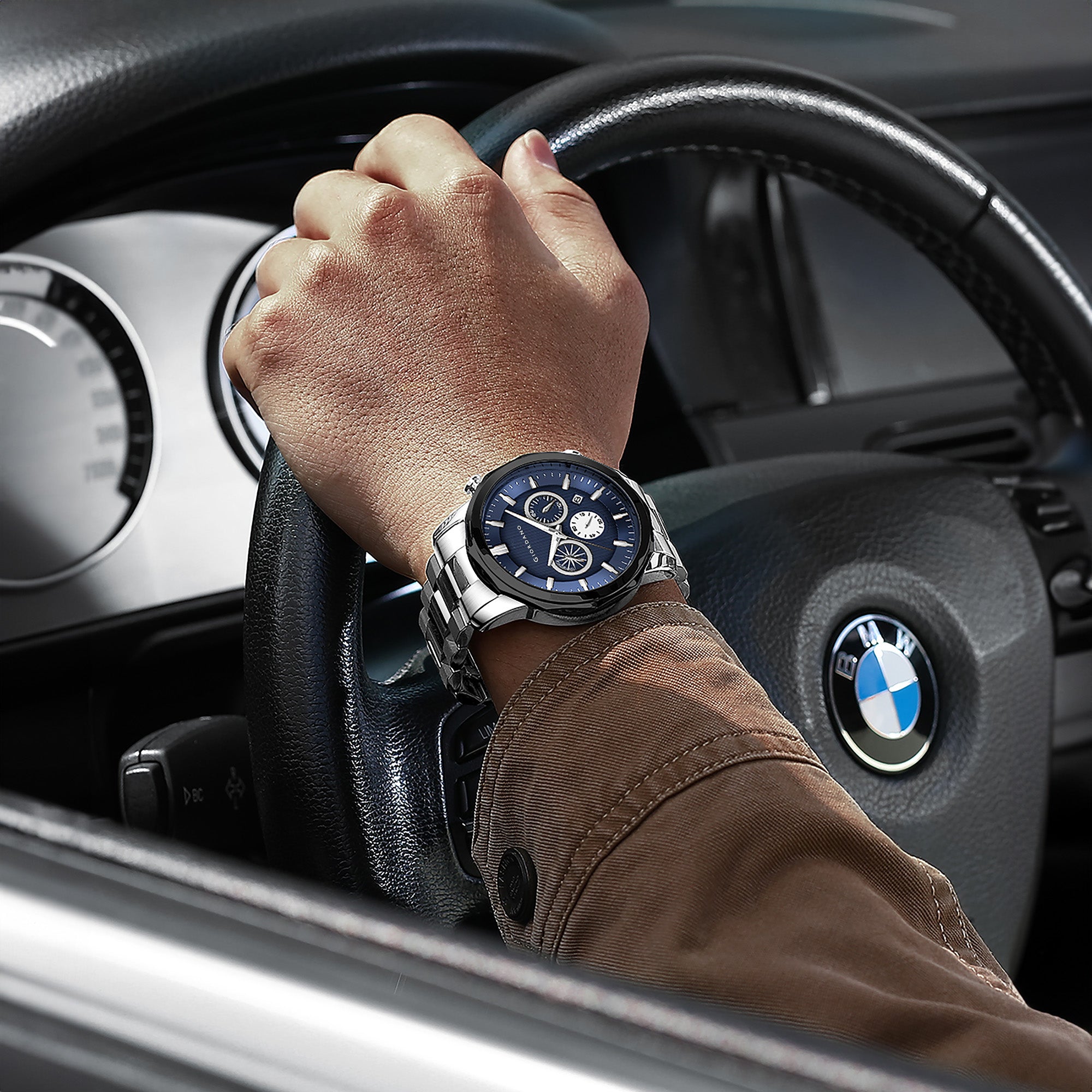 Giordano Analog Wrist Watch for Men Stylish Metal Strap with Water Resistant Multifunction Mechanism Watch GZ-50036-11