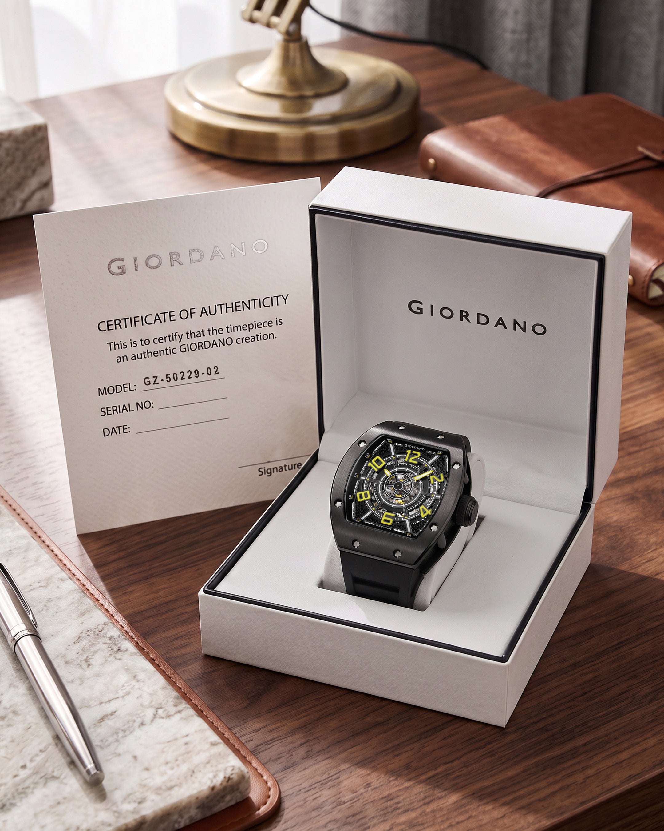 Giordano Premier Vector Collection Automatic Analog Skeleton Watch for Men - GZ-50229-02