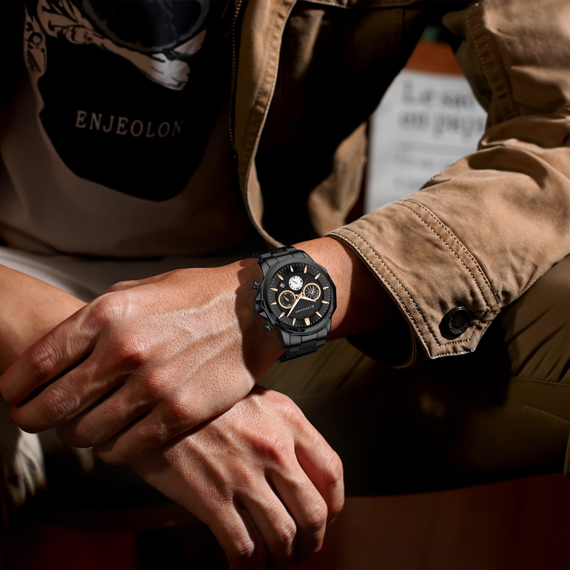 Giordano Analog Wrist Watch for Men Stylish Metal Strap with Water Resistant Multifunction Mechanism Watch GZ-50036-22