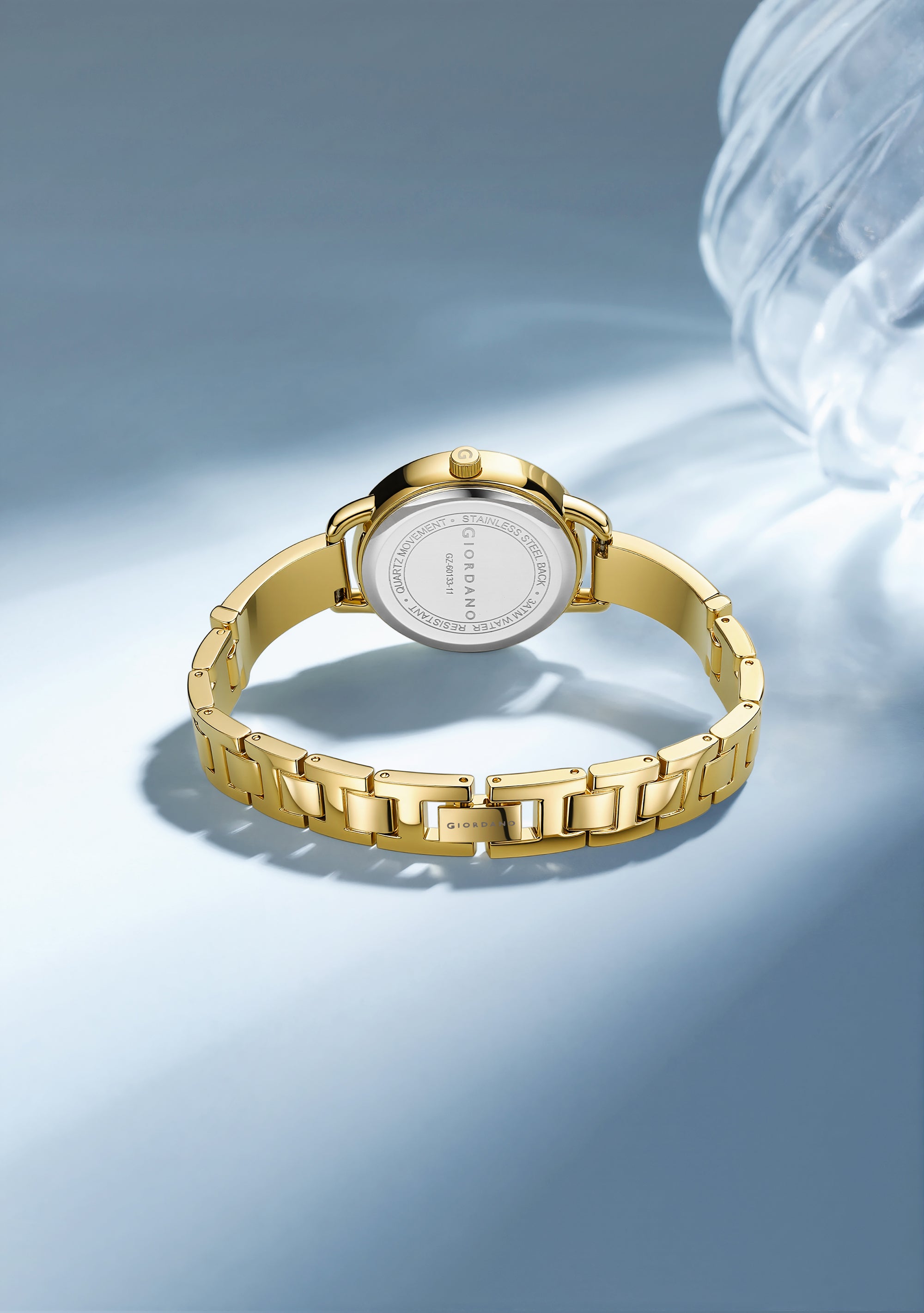 Giordano Luxury Fashion Analog Watch for Women with Elegant Dial, Crystal-Studded Bezel, Stainless Steel Strap & Water Resistant GZ-60133-11