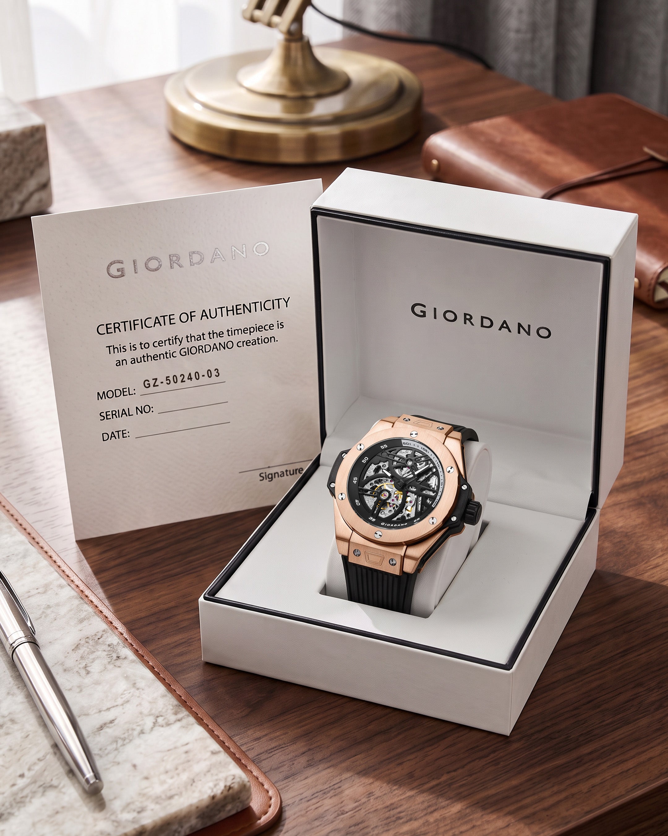 Giordano Premier Phantom Collection Automatic Skeleton Watch for Men - GZ-50240-03