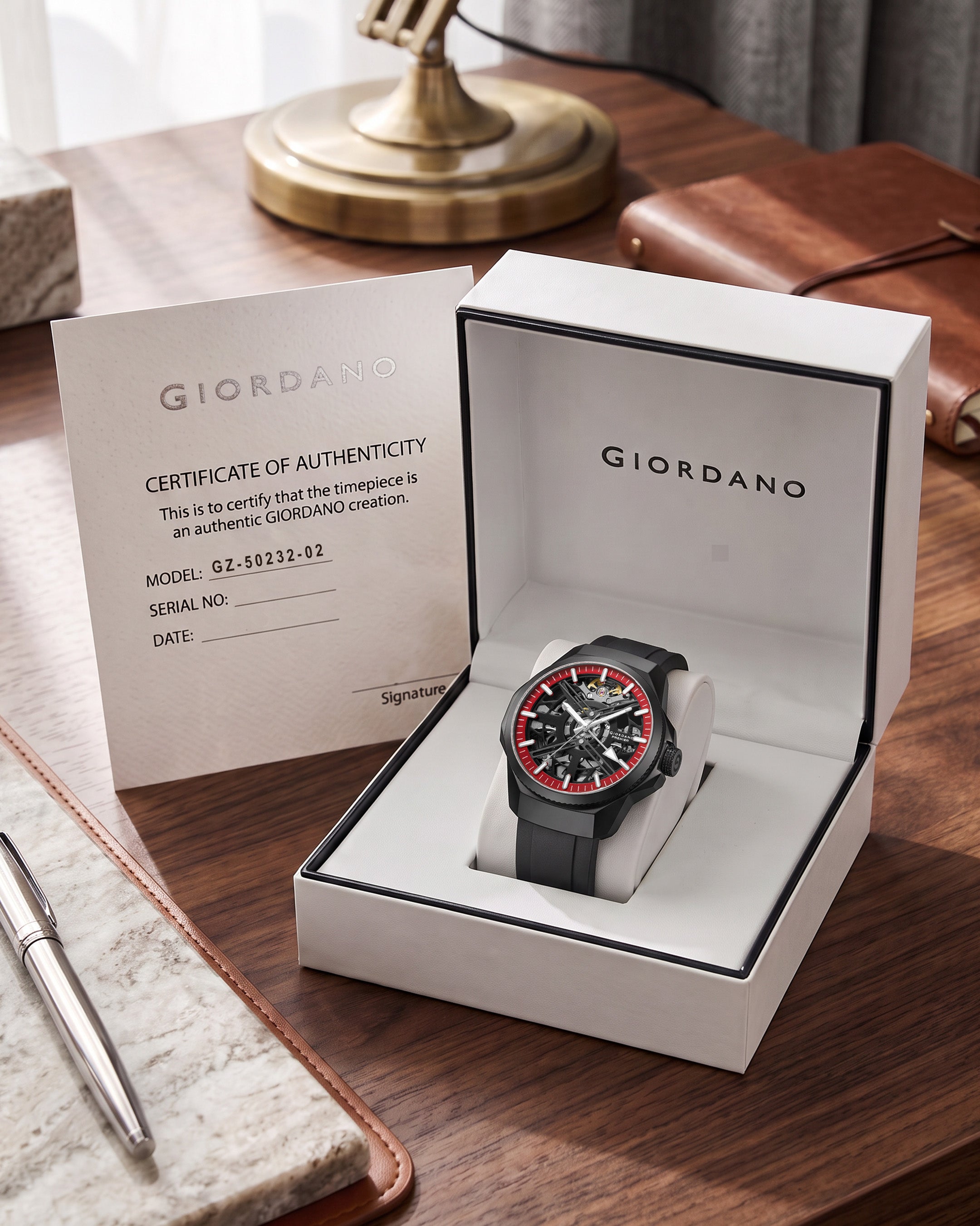 Giordano Premier Xapphire Collection Automatic Mechanical Movement Skeleton-Style Watch for Men  - GZ-50232-02