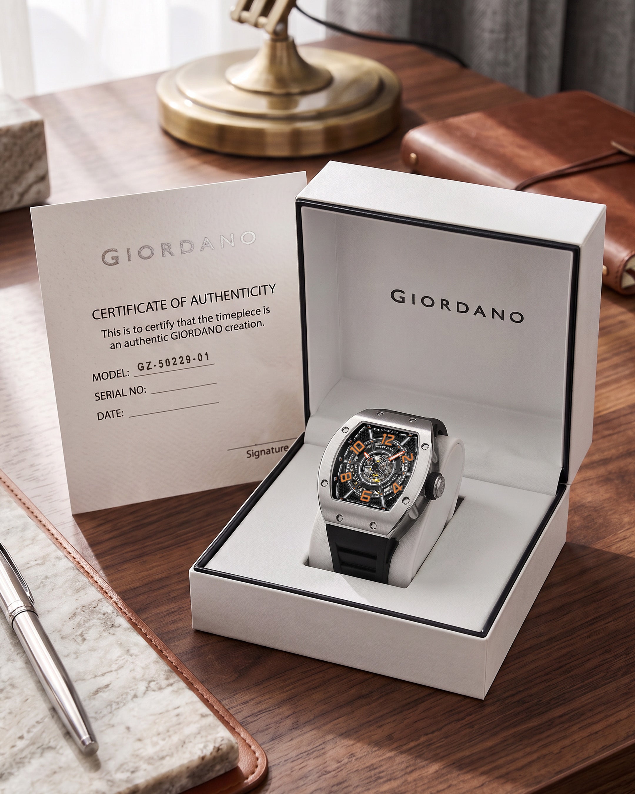 Giordano Premier Vector Collection Automatic Analog Skeleton Watch for Men - GZ-50229-01