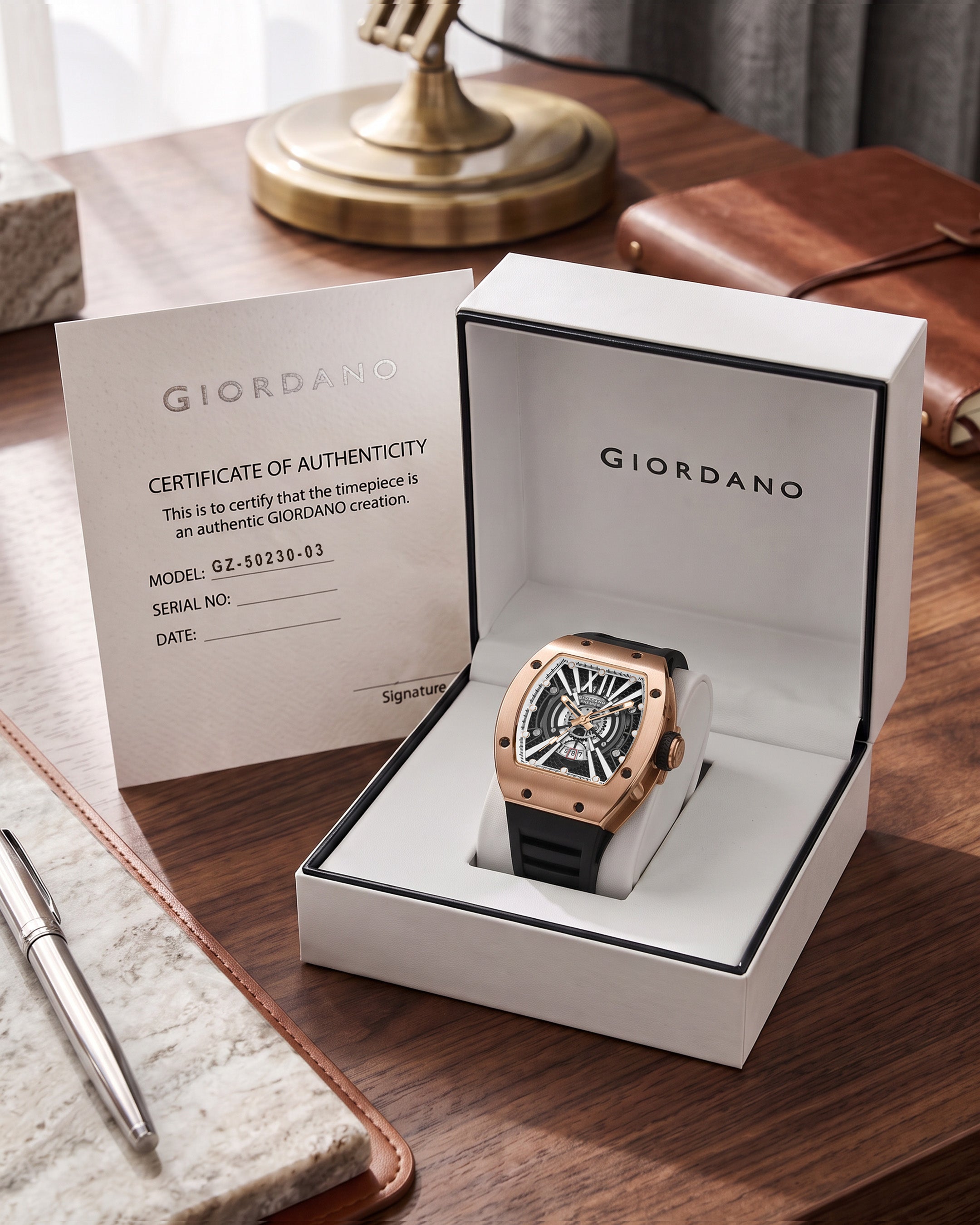 Giordano Premier Romech Collection Analog Skeleton Watch for Men - GZ-50230-03