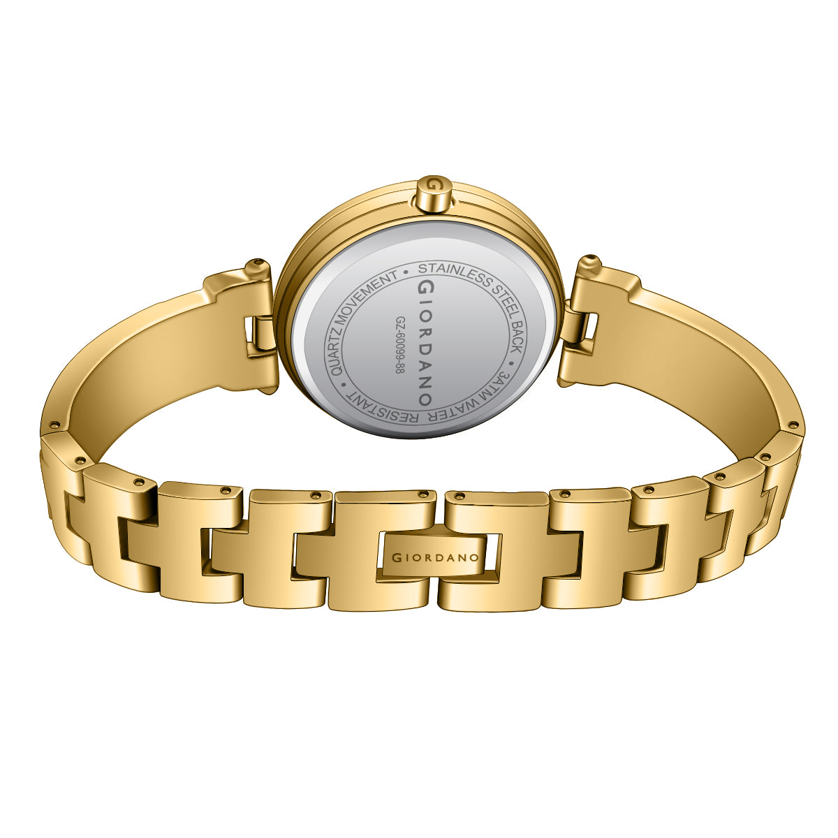 Giordano Designer Analog Watch for Women – Glossy Round Dial & Bracelet Style Stainless Steel Strap | GZ-60099-88