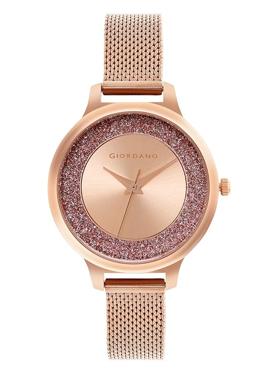 Giordano Analog Watch for Women Stylish Metal Strap| 3 Hands Mechanism with Water Resistance Latest Generation Premium Analogue Watches | GD4071-33