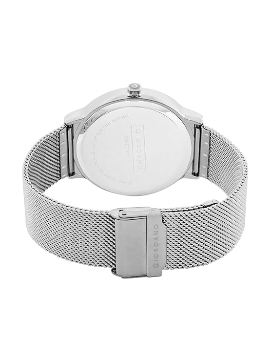 Giordano Analog Casual Round dial Wrist Watch for Men with mesh Metal Strap and Date Window | GZ-50057-11