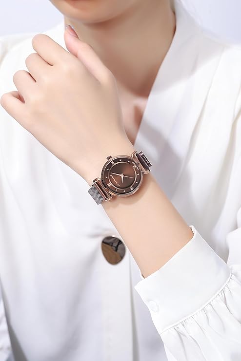 Giordano Silver  Analog Stylish Watch for Women with Mesh Metal Strap, 3 Hand Mechanism and Roman Numerals GZ-60062-55