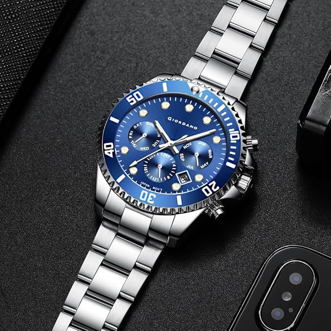 Giordano Multi-Function Analog Wrist Watch for Men Water Resistant with Classy Dial and Strap|Compliment Your Look|Ideal Gift for|Men's|Boy | GZ-50085-33