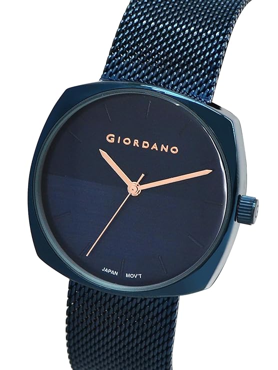 Giordano অ্যানালগ স্টাইলিশ ঘড়ি মহিলাদের জন্য ওয়াটার রেজিস্ট্যান্ট ফ্যাশন ঘড়ি গোল আকারের সাথে 3-হ্যান্ড মেকানিজম রিস্টওয়াচ আপনার লুকের পরিপূরক/মহিলাদের জন্য আদর্শ উপহার - GZ-60076-33