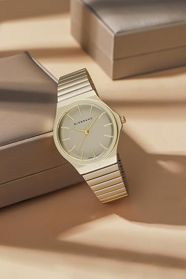 Giordano Analog Stylish Watch for Women Water Resistant Fashion Watch Round Shape with 3 Hand Mechanism Wrist Watch for Girls & Ladies to Compliment Your Look/Ideal Gift for Female - GZ-60058-11