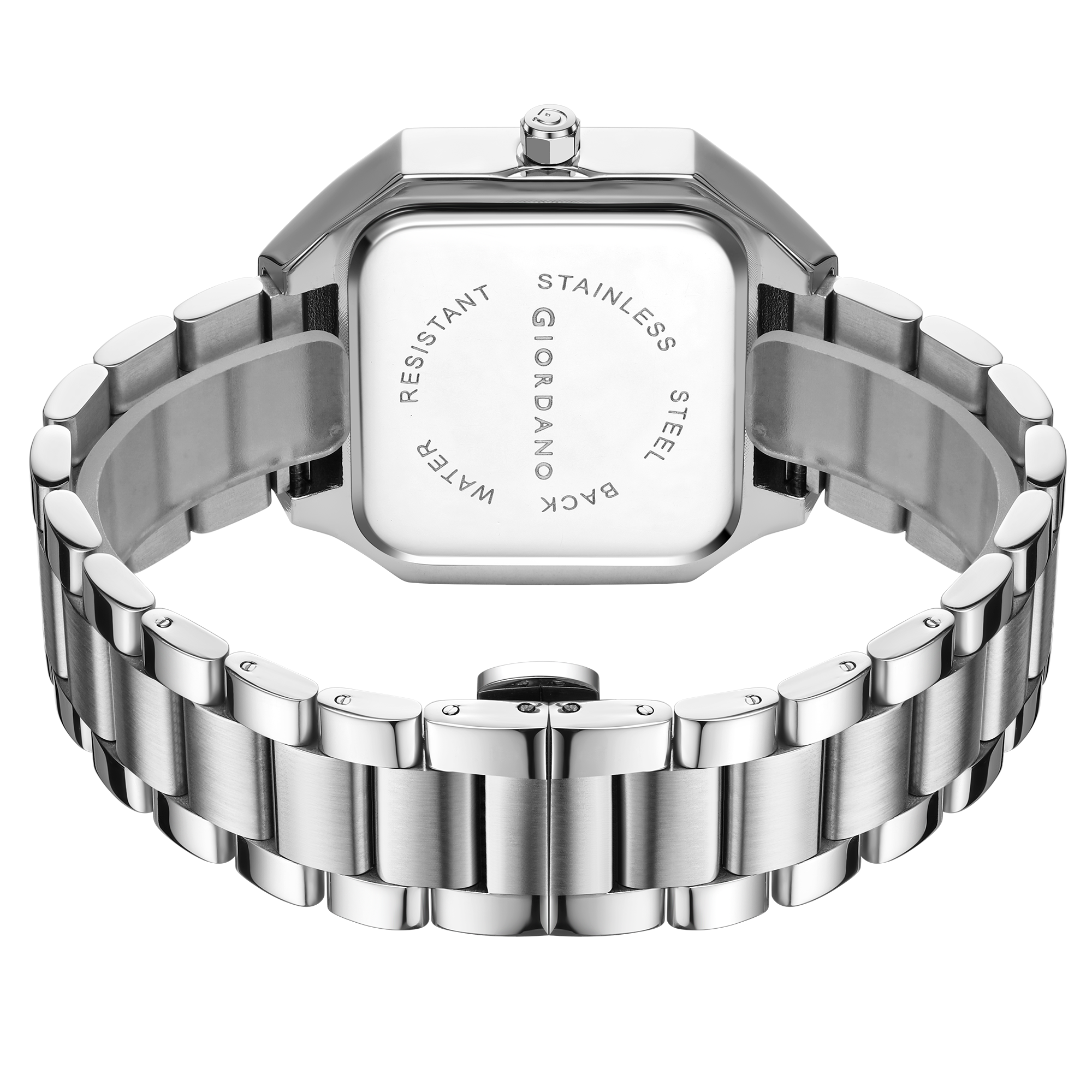 Giordano Premium  watch for men – Unique Octagone Case, Stainless Steel Band with Day & Date Display-GZ-50126-22