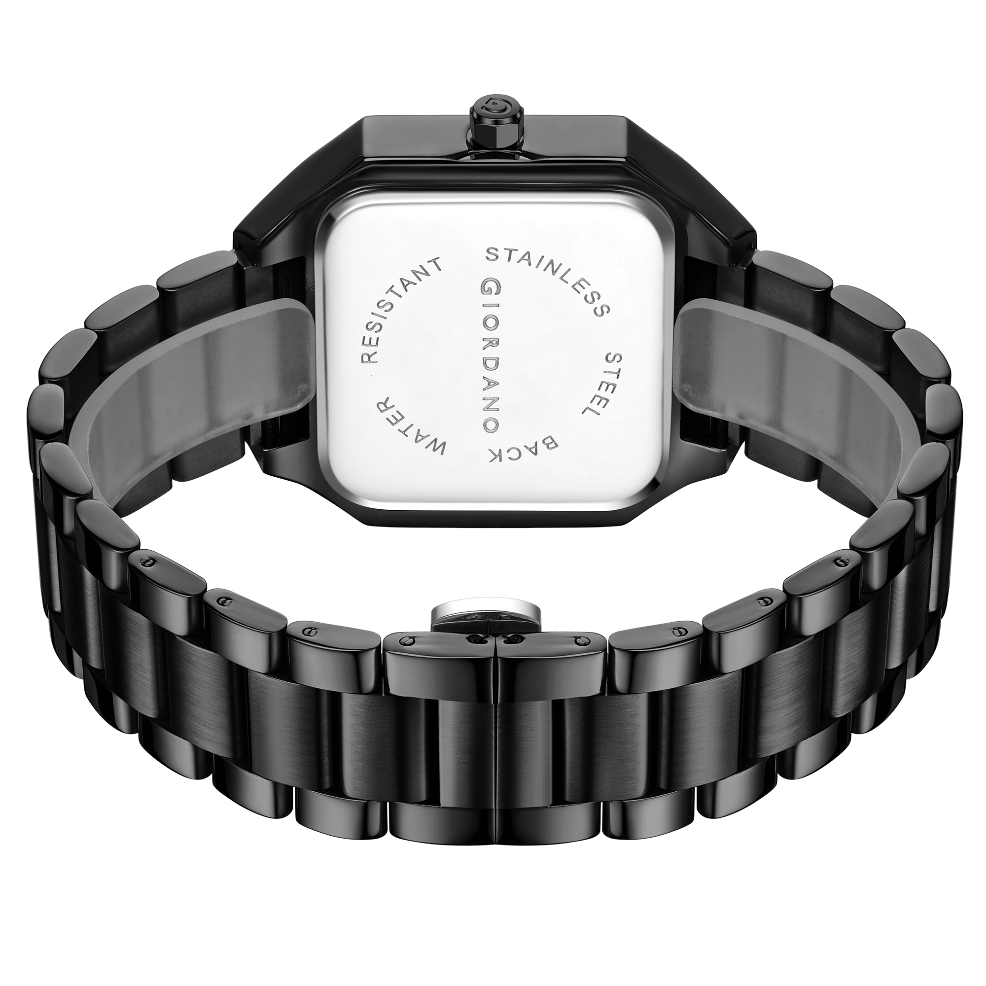 Giordano Premium  watch for men – Unique Octagone Case, Stainless Steel Band with Day & Date Display-GZ-50126-11