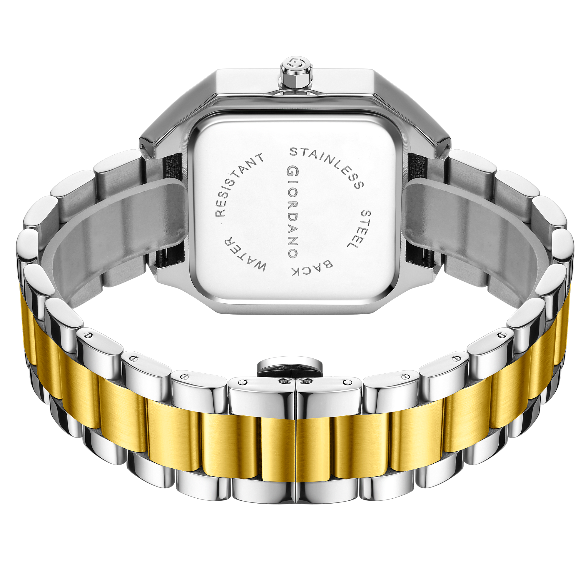 Giordano Premium  watch for men – Unique Octagone Case, Stainless Steel Band with Day & Date Display-GZ-50126-33