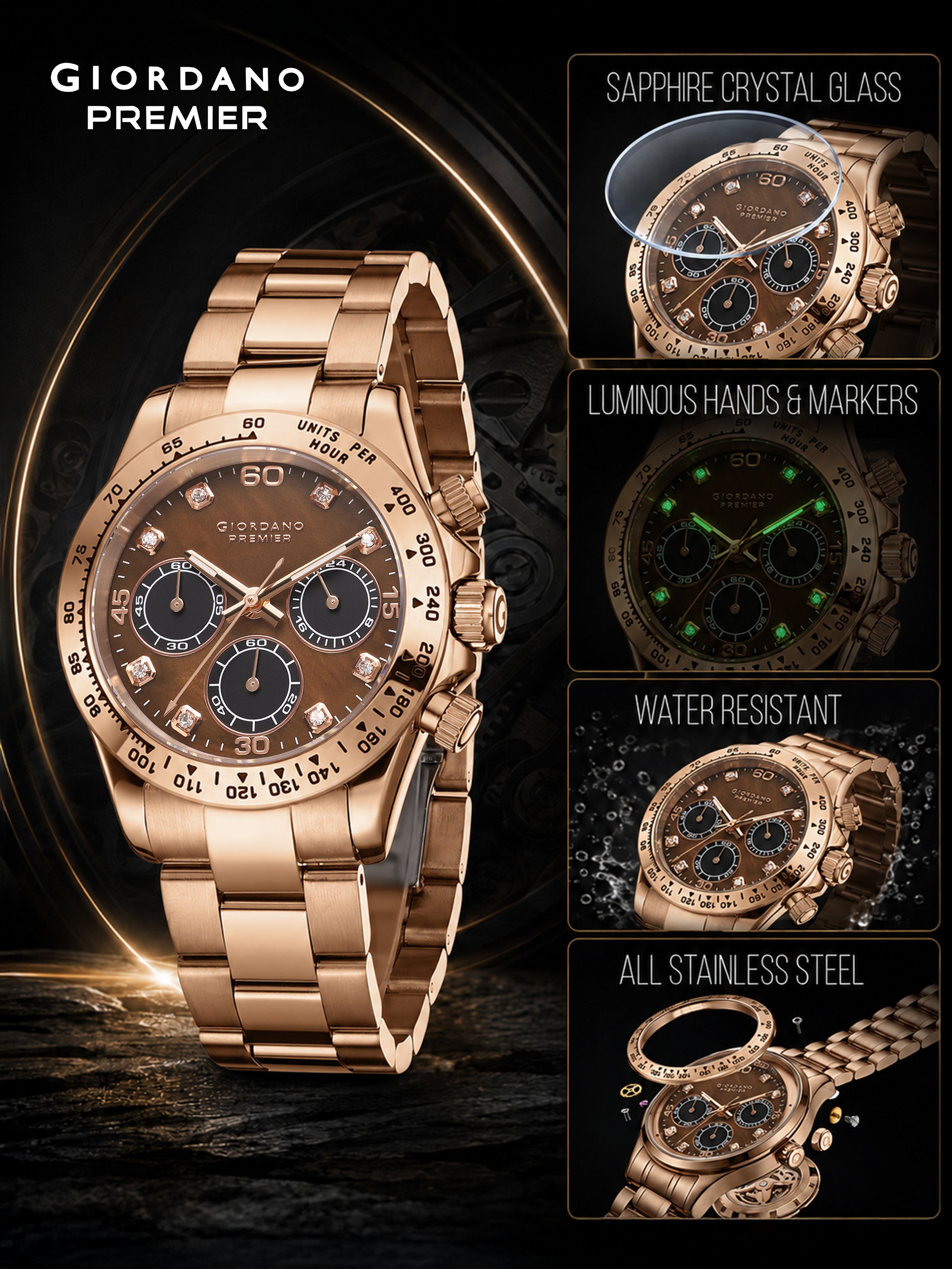 Giordano Premier Eleganza Collection Chronograph Analog Quartz Watch for Men - GZ-50242-02