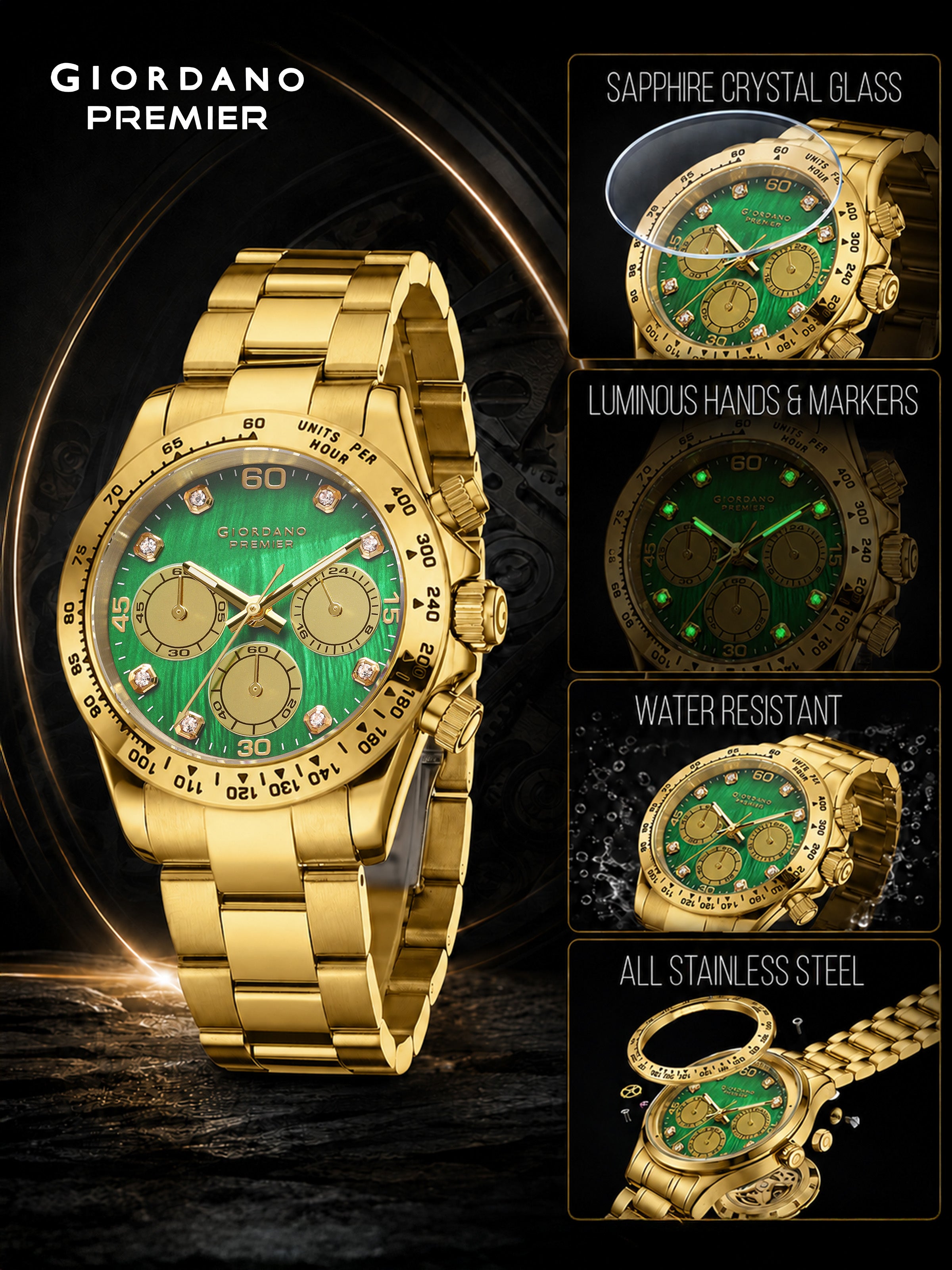 Giordano Premier Eleganza Collection Chronograph Analog Quartz Watch for Men - GZ-50242-03