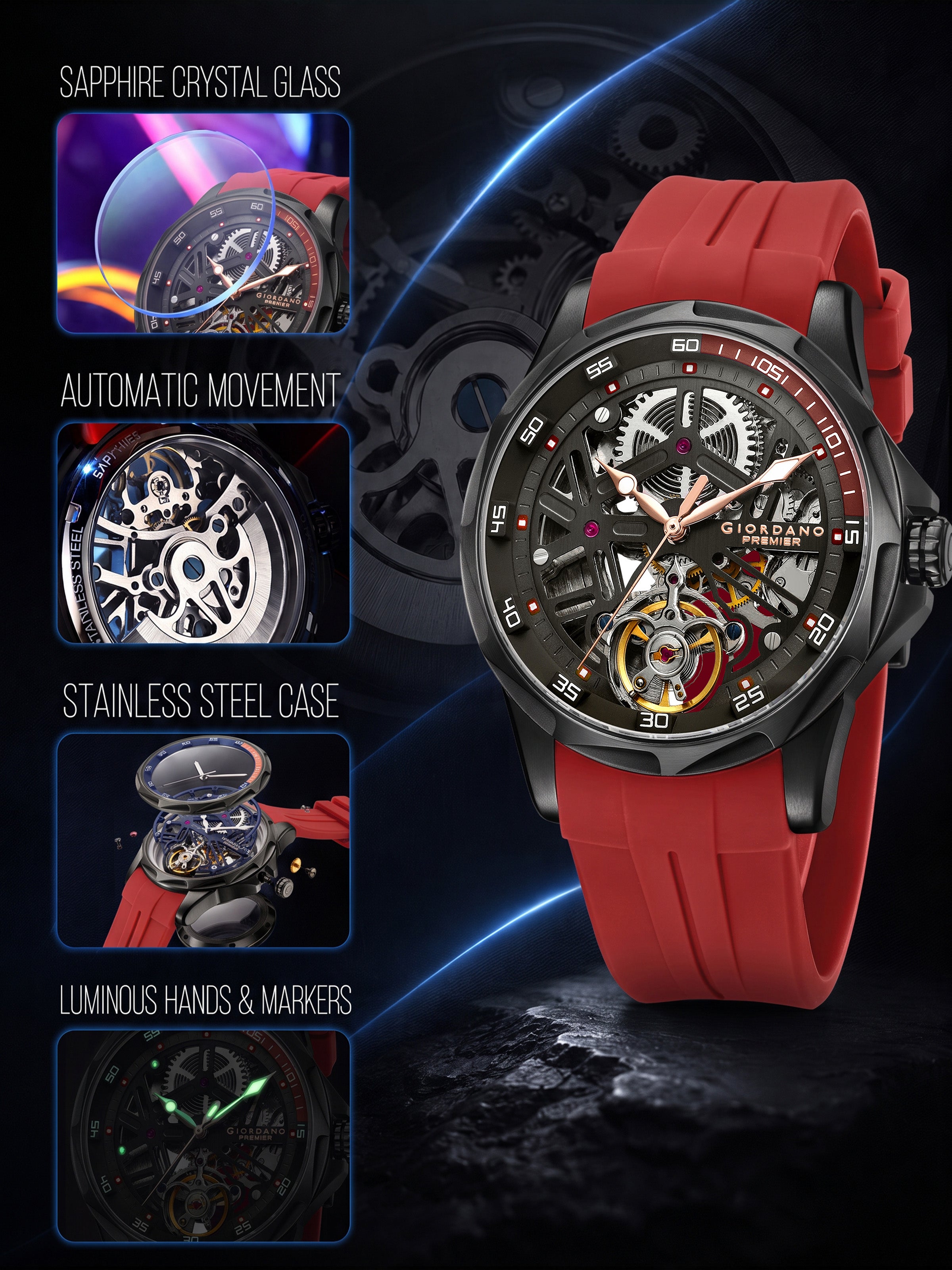 Giordano Premier Torque Collection Automatic Watch for Men - GZ-50226-02