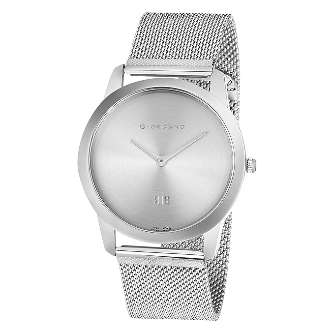 Giordano Slim Watch Collection Analog Watch for Men & Boys | Mesh Metal Band with Stainless Steel Case Round Shape Water Resistant Wrist Watch - GD-4064-11