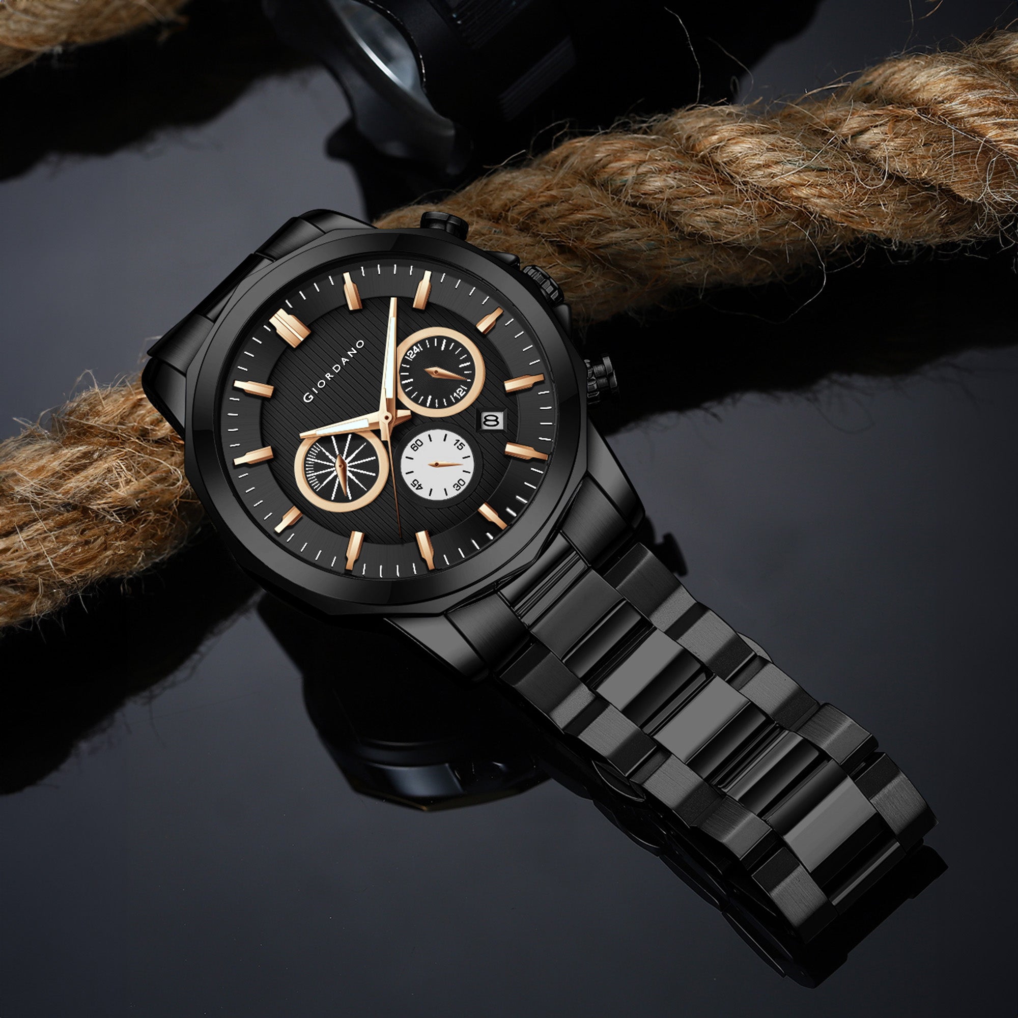 Giordano Analog Wrist Watch for Men Stylish Metal Strap with Water Resistant Multifunction Mechanism Watch GZ-50036-22