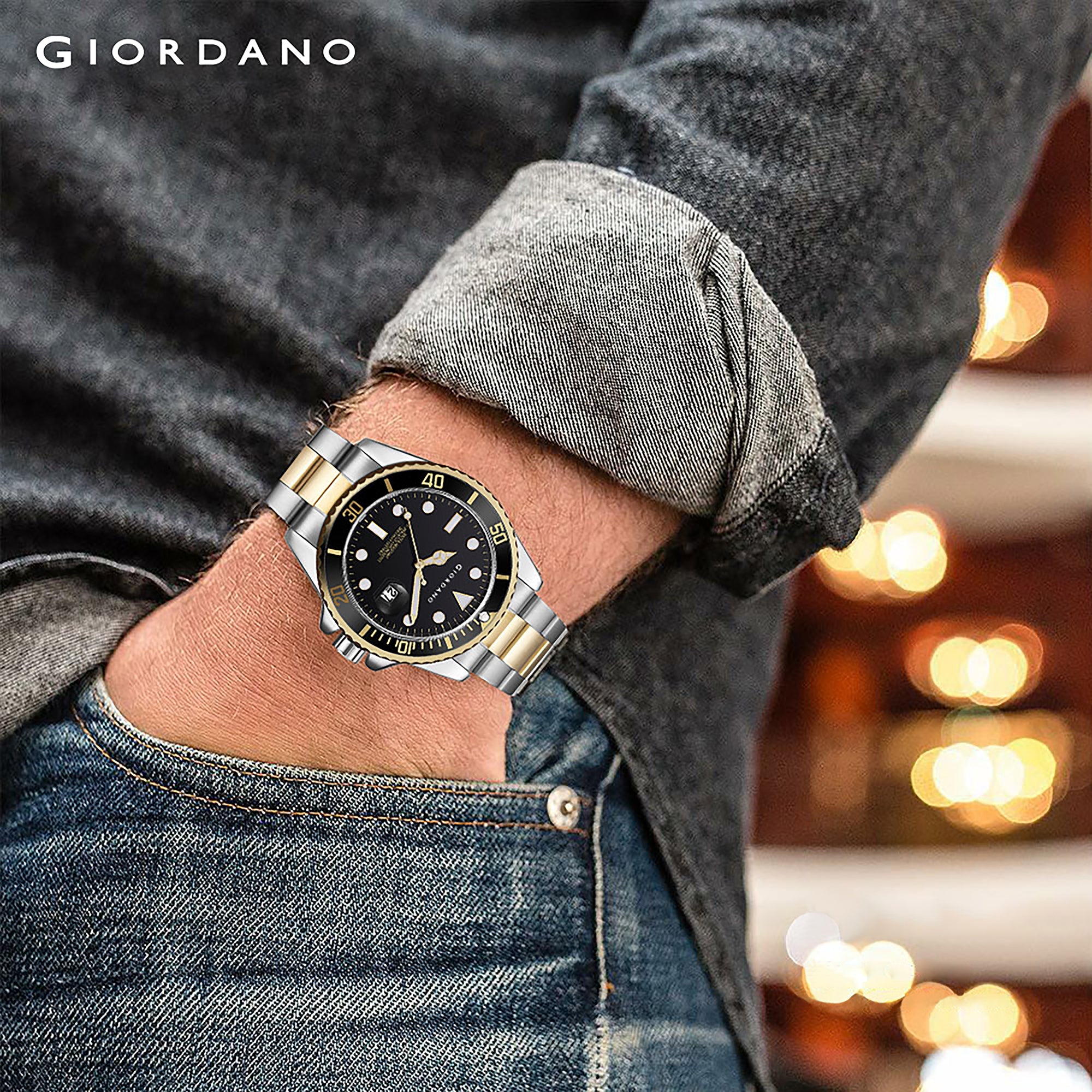 Giordano Analog Wrist Watch for Men Stylish Metal Strap with Water Resistant 3 Hand Mechanism Watch GD-50006-55