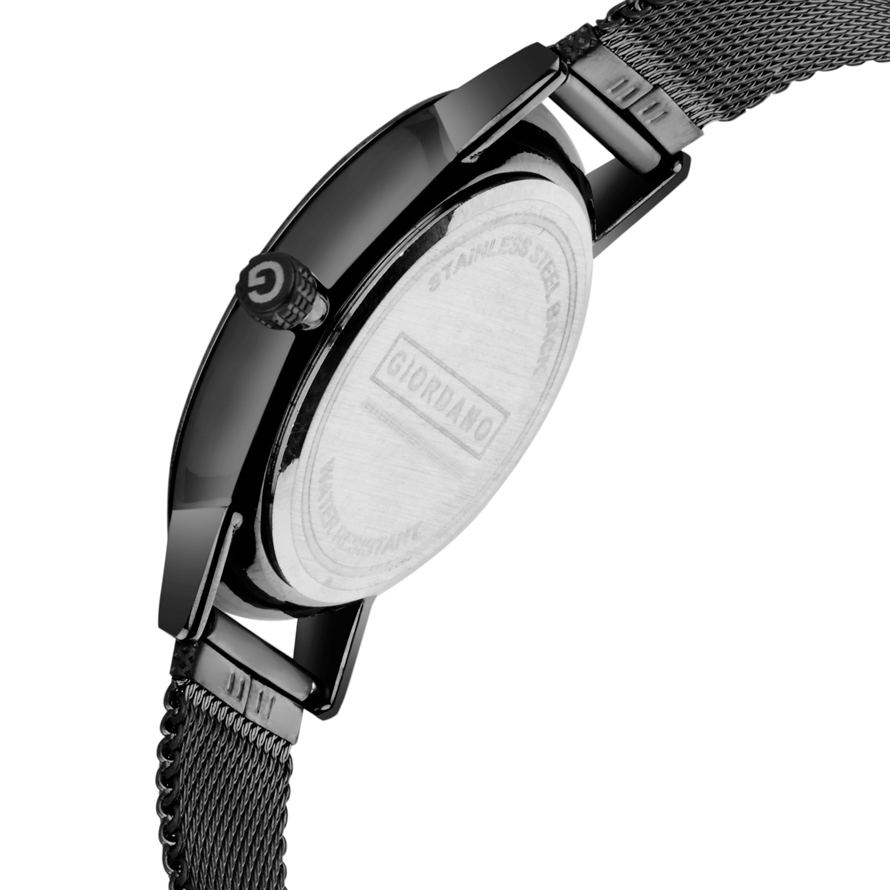 Giordano Rose Gold  Analog Stylish Watch for Couple with Stylish dial with Roman Indicess and mesh Metal Strap GD-1172-SETA-66