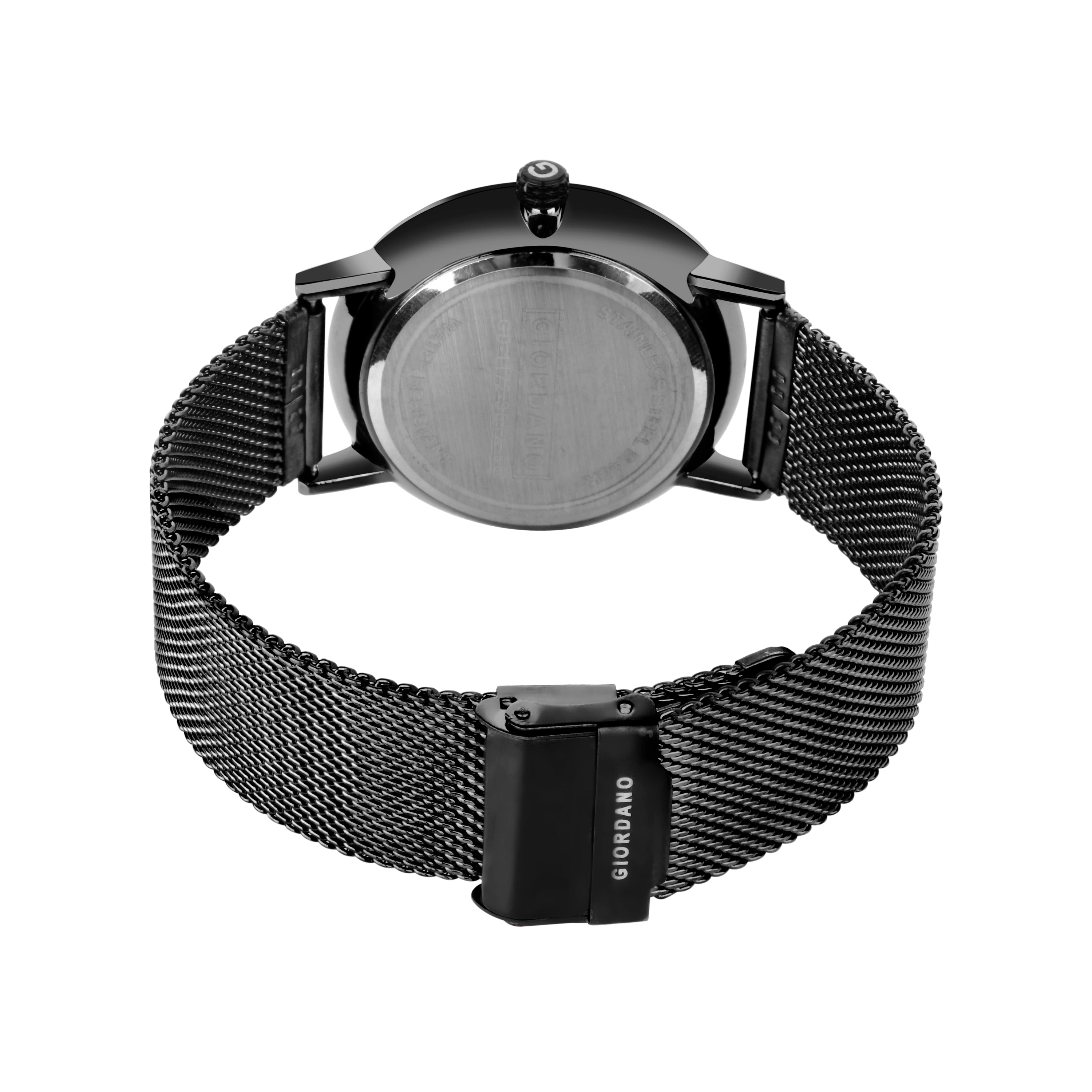 Giordano Rose Gold  Analog Stylish Watch for Couple with Stylish dial with Roman Indicess and mesh Metal Strap GD-1172-SETA-66