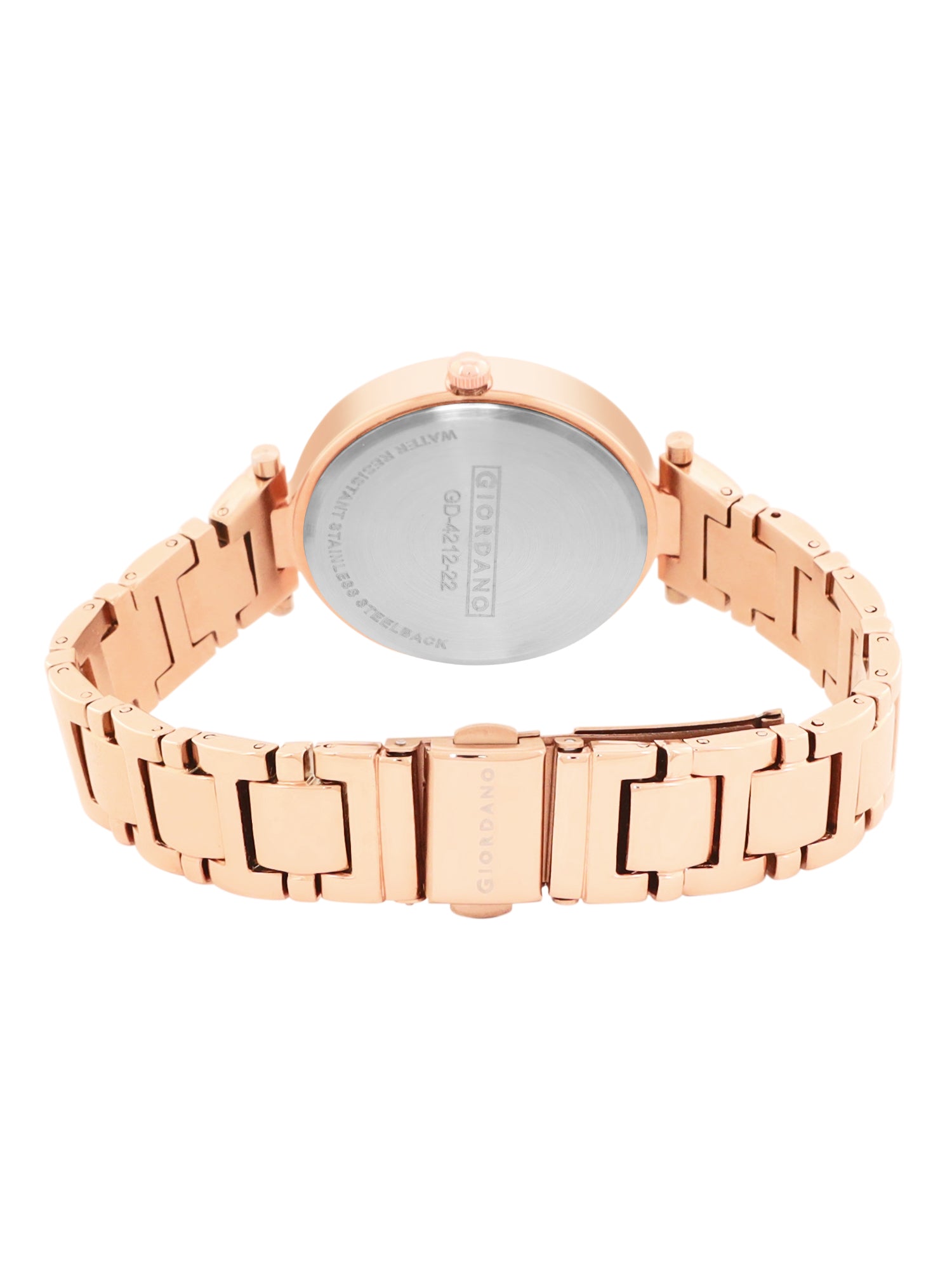 Giordano Beige Analog Wrist Watch for Women Stylish Metal Strap with Water Resistant,Deal Gift for Female - GD-4212-22
