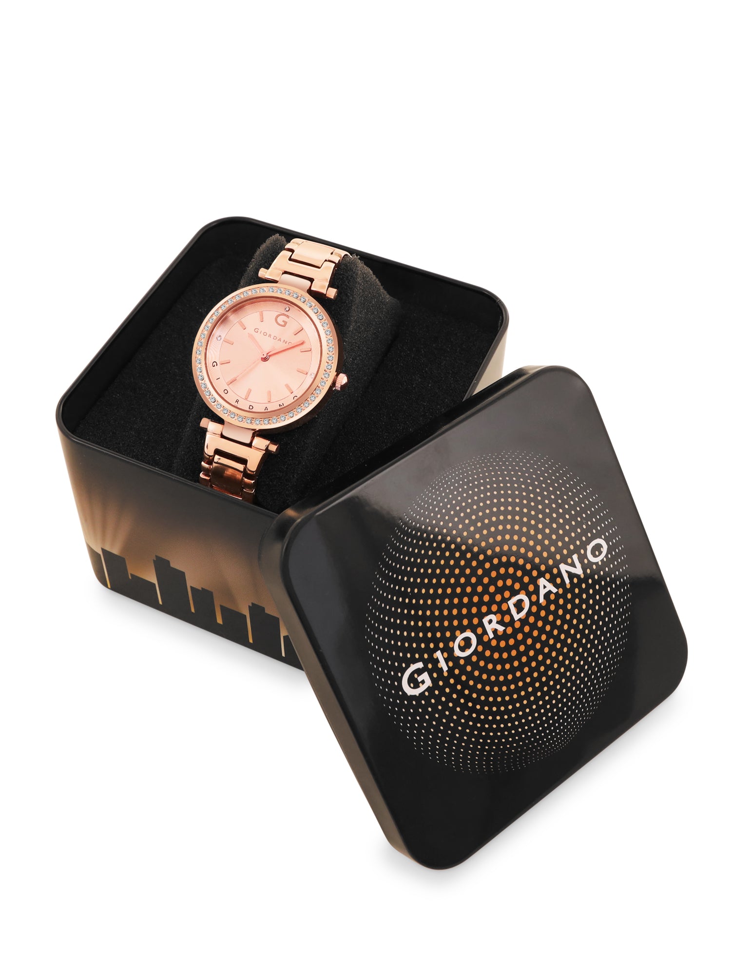 Giordano Beige Analog Wrist Watch for Women Stylish Metal Strap with Water Resistant,Deal Gift for Female - GD-4212-22