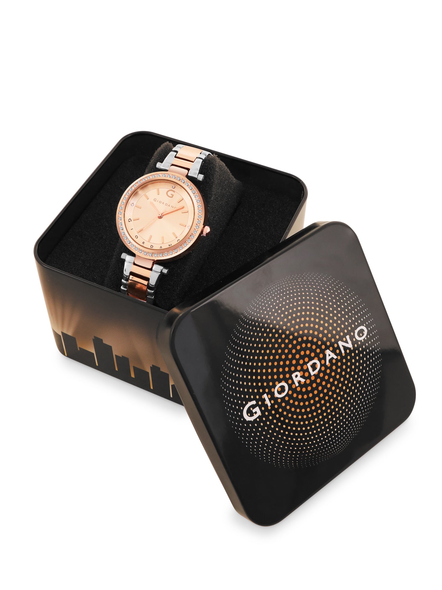 Giordano Beige Analog Wrist Watch for Women Stylish Metal Strap with Water Resistant,Deal Gift for Female - GD-4212-44