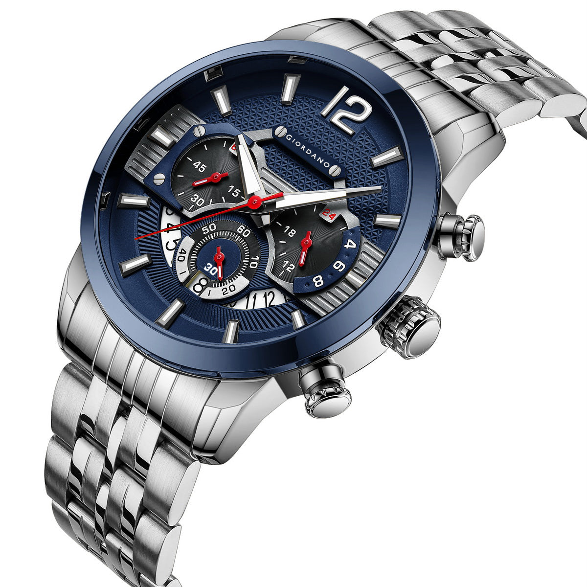 Giordano Analog Wrist Watch for Men Stylish Metal Strap with Water Resistant Multifunction Mechanism Watch GZ-50032-11