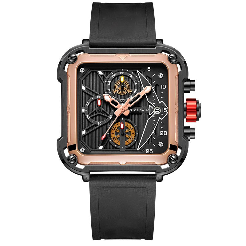 Giordano Multifunction Watch for Men - Perfect Blend of Style and Utility” | Water Resistant Square dial Unique Design Wrist Watch for Man | Best Gift for Males | GZ-50099-03