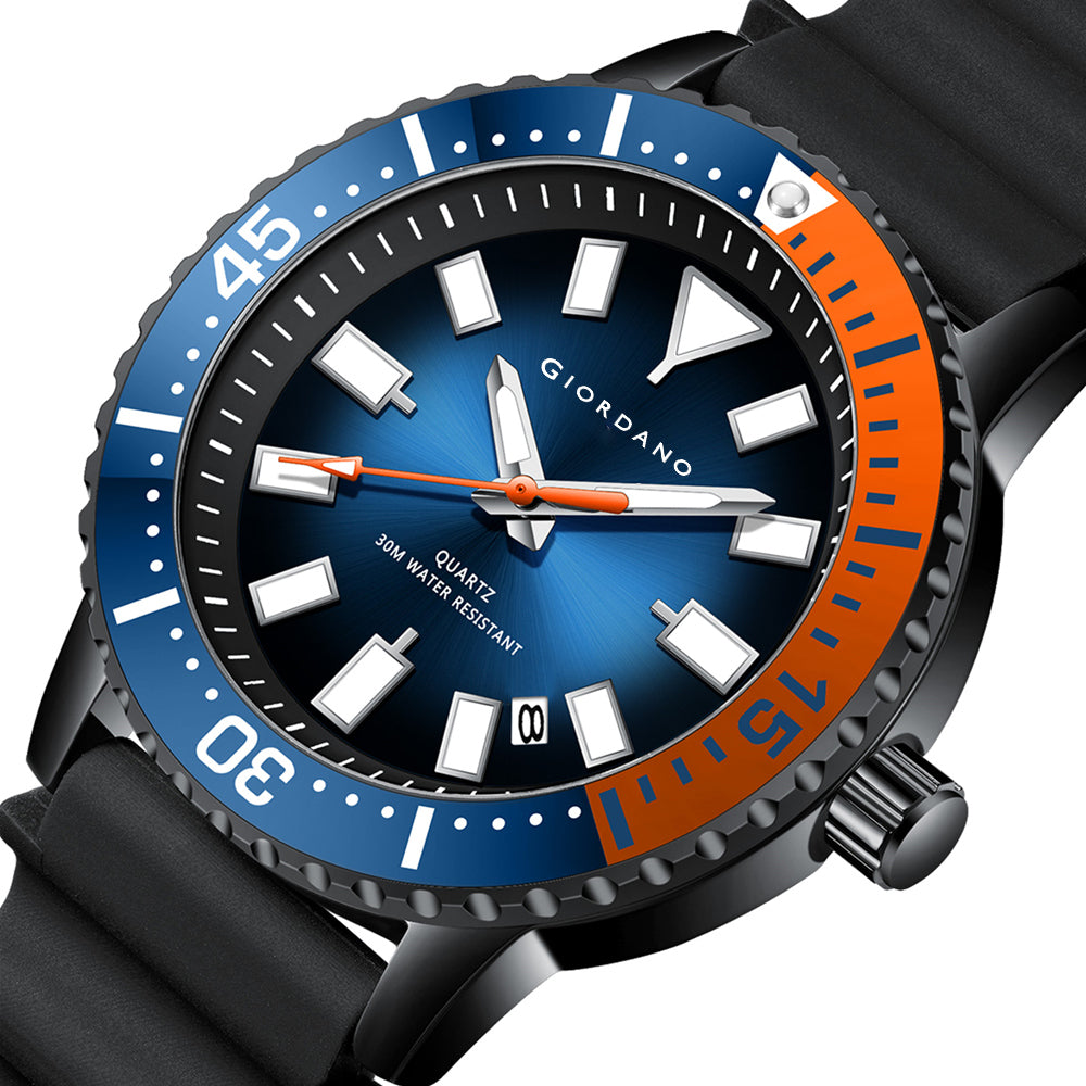 Giordano Analog Wrist Watch for Men Stylish Silicon Strap with Water Resistant 3 Hand Mechanism for Men and Boys to Compliment Your Look/Ideal Gift for Male | GZ-50103-05