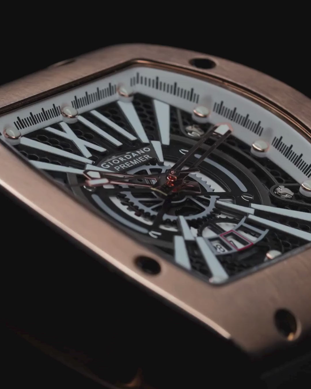 Giordano Premier Romech Collection Analog Skeleton Watch for Men - GZ-50230-01