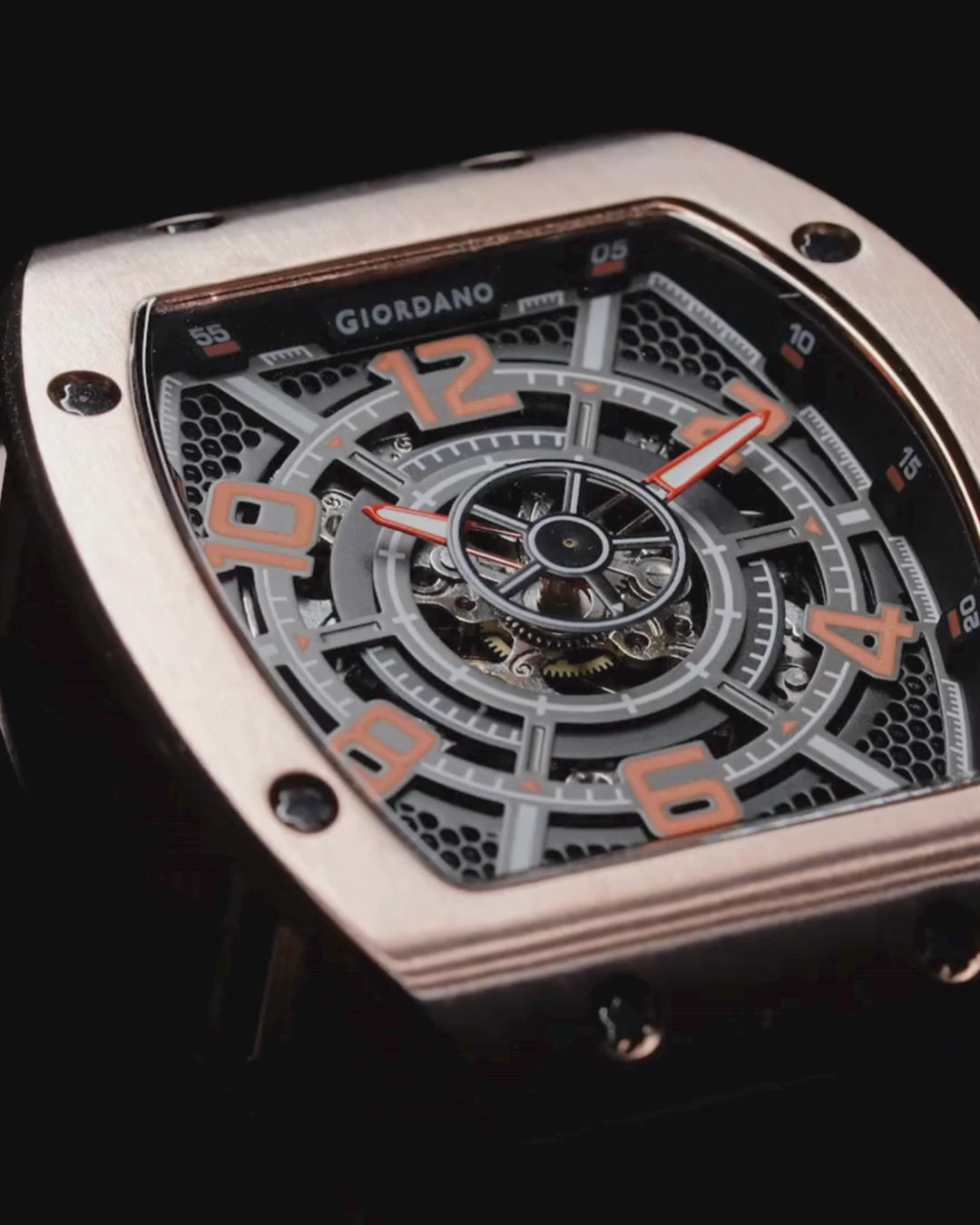 Giordano Premier Vector Collection Automatic Analog Skeleton Watch for Men - GZ-50229-03